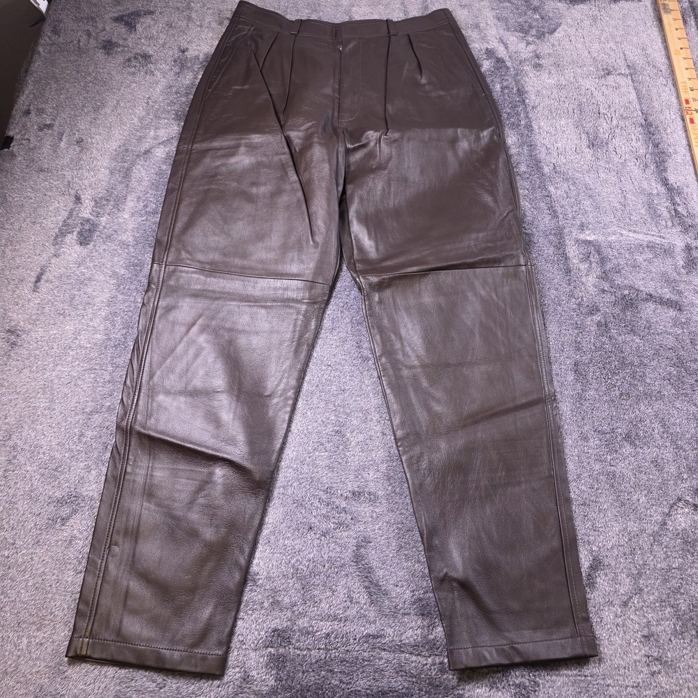 Ralph Lauren Purple Label Rogers Lambskin Pants Womens 0 Brown Leather $2,990